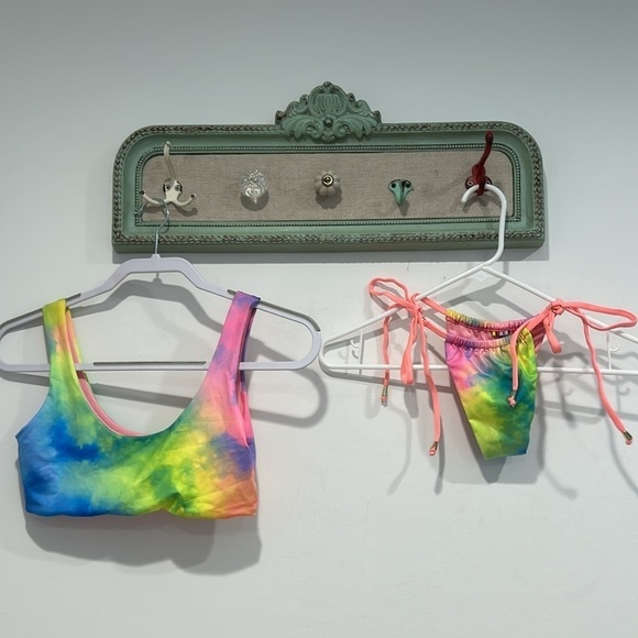 Brand new women’s size small rainbow, tie-dye, itsy-bitsy string, bikini swim - Picture 11 of 11